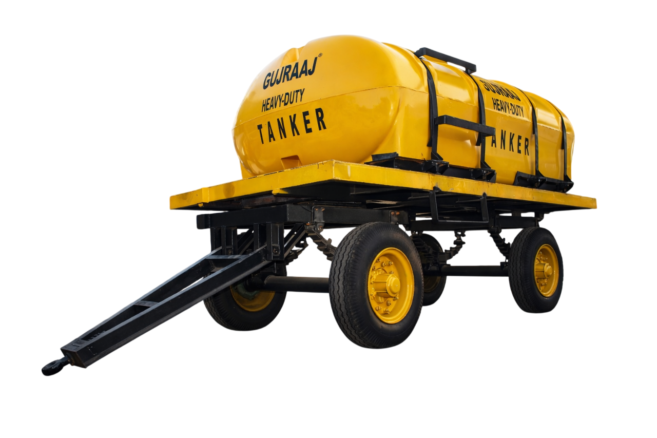 Gujraaj heavy-duty tanker on four-wheel trolley